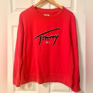 Tommy Hilfiger Women's Red Sweatshirt Size: Large